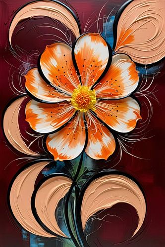 Levendige abstracte bloemkunst