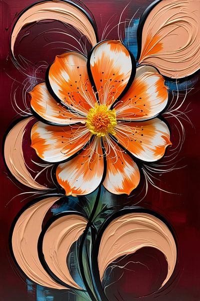 Lebendige abstrakte Blumenkunst von Art & Soul Creations