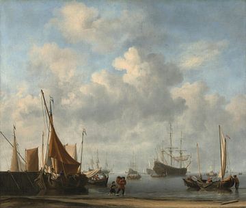 Einfahrt in einen niederländischen Hafen, Willem van de Velde der Jüngere