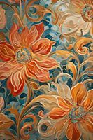Gouden Bloemen Schilderij