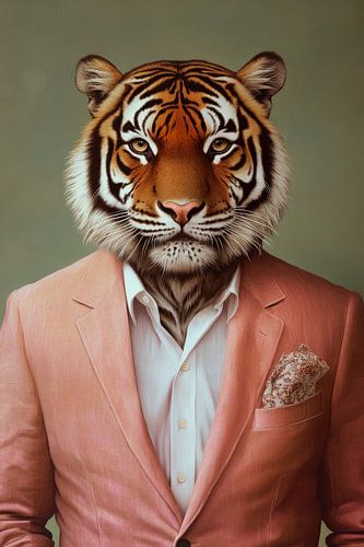 De elegante tijger in pak
