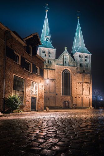 Church of Deventer in the evening
