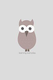 Children's poster owl with text by Mark van Dellen
