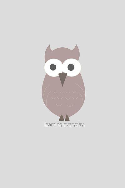 Affiche pour enfants hibou avec texte par Mark van Dellen