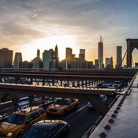 Sunset Brooklyn Bridge von Koen Alblas