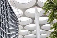 Modern high key image of the roof above Hoog Catharijne in Utrecht