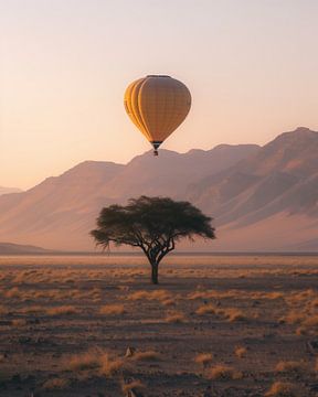 Luchtballon over een idyllisch landschap van fernlichtsicht