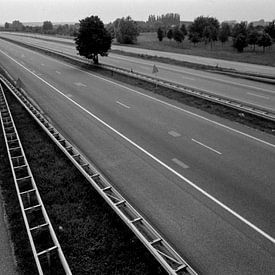 Elst 25-06-1988. Highway A52 (A325) is abandoned because of the European Cup final soccer Soviet Uni by Ger Loeffen