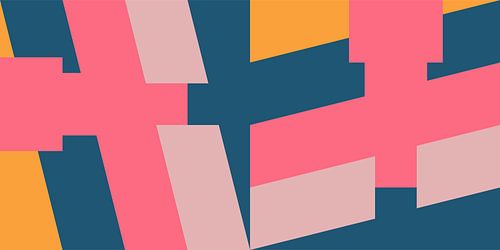 Geometrisch landschap in retro kleuren. Moderne abstracte minimalistische kunst VI