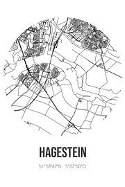 Hagestein (Utrecht) | Landkaart | Zwart-wit van Stad & Wand