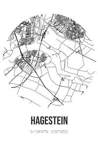 Hagestein (Utrecht) | Carte | Noir et blanc sur Rezona