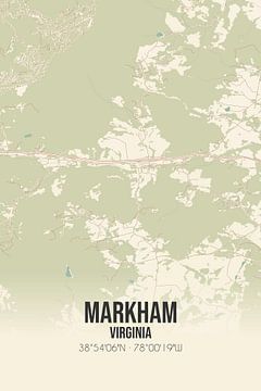 Vintage landkaart van Markham (Virginia), USA. van MijnStadsPoster