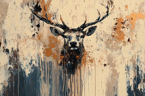 Abstract hert met verfpatronen