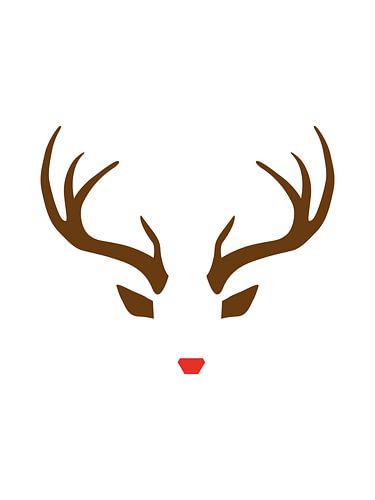 Rudolph the Red-Nosed Reindeer - Minimalist Christmas Print