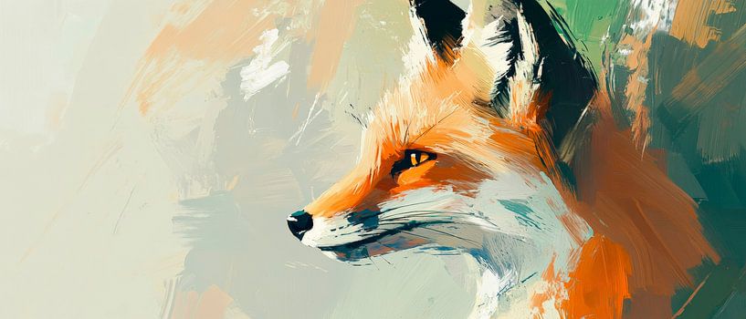 Fox portrait in impressionist style by Poster Art Shop