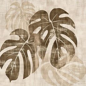 Bladeren Schilderij | Silhouette Serenity van Modern Collection