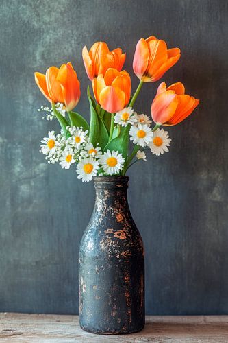 Tulpenboeket vaas