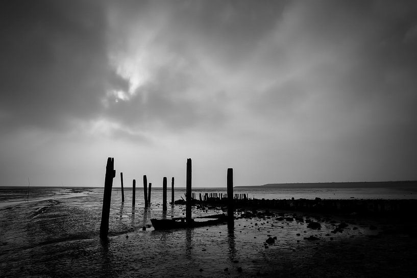 Dämmerung über dem Wattenmeer 2 von jan van de ven