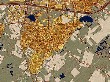 Kaart van Goirle in de stijl van Gustav Klimt van Maporia