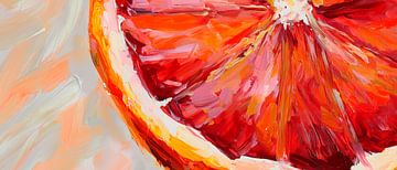 Bloedsinaasappel in felle kleuren - Abstract van Poster Art Shop