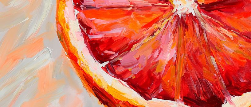 Blood orange in bright colours - Abstract by Poster Art Shop
