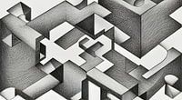 Cubulent, tekening geinspireerd door Escher van Nic Limper thumbnail