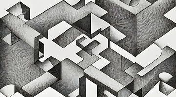 Cubulent, tekening geinspireerd door Escher
