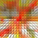 graphics 2d moderne werk in geel en rood symmetrisch compositie een rode piramide van Groothuizen Foto Art thumbnail