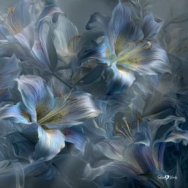 Blume in Blau von Gelissen Artworks