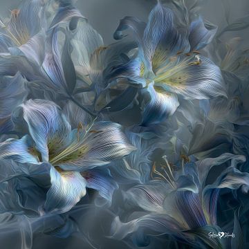 Blume in Blau von Gelissen Artworks