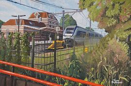 Tiel station painting by Toon Nagtegaal by Toon Nagtegaal