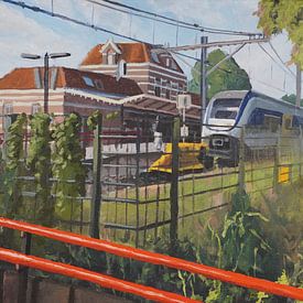 Station Tiel schilderij door Toon Nagtegaal van Toon Nagtegaal