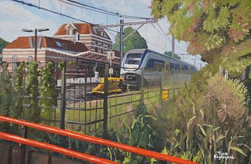 Tiel station painting by Toon Nagtegaal