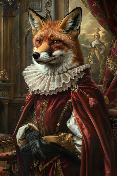 Renard de style baroque par Poster Art Shop