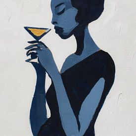 Minimalistisches Porträt mit Cocktailglas von But First Framing