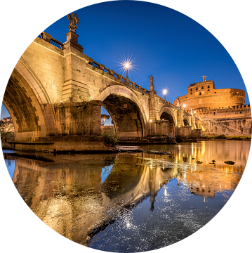 Rome met Angel Bridge, Castel Sant'Angelo en St. Peter's Basiliek. van Voss Fine Art Fotografie