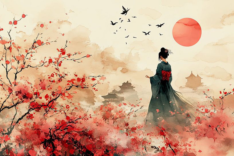 malerische japanische Kunst Geisha von Egon Zitter