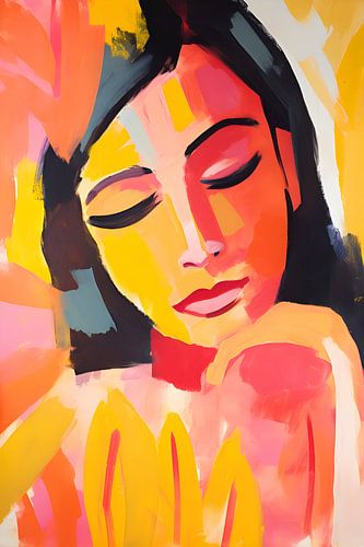 Portrait abstrait coloré de l'Inde