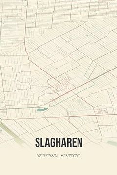 Vintage landkaart van Slagharen (Overijssel) van MijnStadsPoster