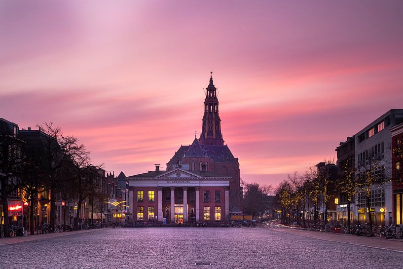 Vismarkt Groningen van Peter Kuipers op canvas, behang en meer