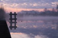 een mistige ochtend aan de oude sluizen in Menen, Belgie van Fotografie Krist / Top Foto Vlaanderen thumbnail