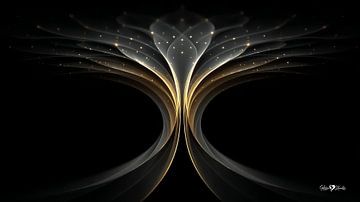 Abstraktes Schwarz mit zartem Gold