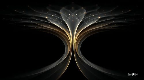 abstract zwart met zacht goud