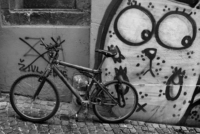 Überwachtes Fahrrad in Ljubljana - Laibach von Rudy De Moor