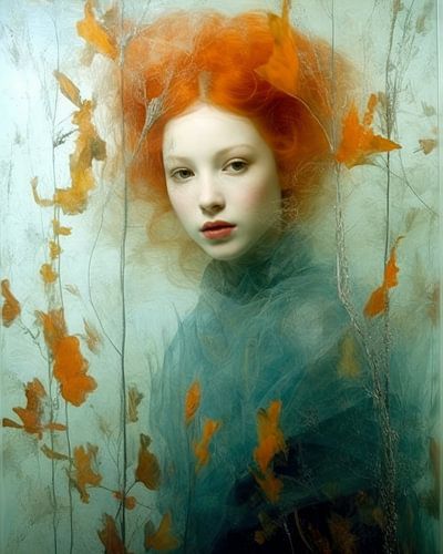 Botanisch portret in vintage stijl