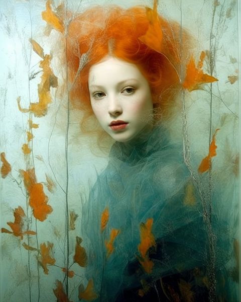 Botanisch portret in vintage stijl van Carla Van Iersel