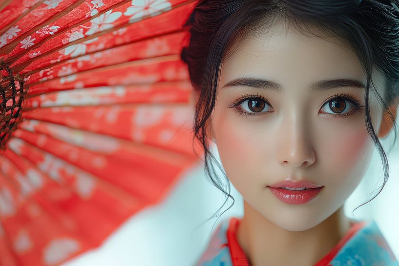 Picturesque Japanese statue woman by Egon Zitter
