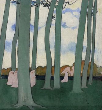 Maurice Denis, Landscape with green trees, 1893 or Procession among the trees by Atelier Liesjes