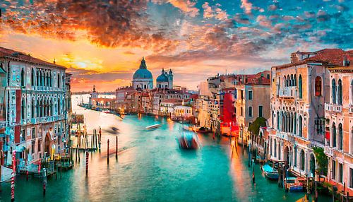 Venetië met zonsondergang