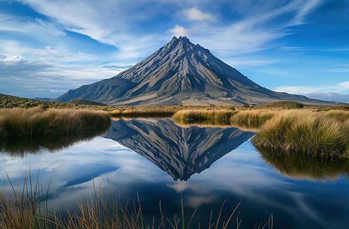 Panorama de montagne avec reflet